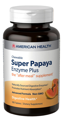 Suplemento American Health Super Papaya Enzyme Plus 180 Tabl