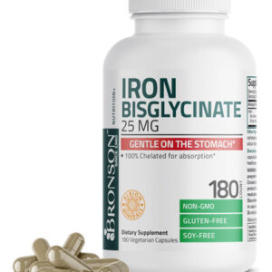 Suplemento De Bisglicinato De Ferro Bronson 25 Mg 180 Cápsul