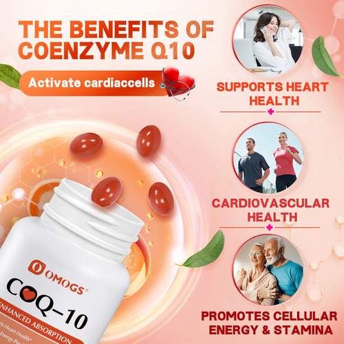 Suplementos Omogs Coq10 400mg Softgels Para Saúde Cardíaca D - Imagem 4