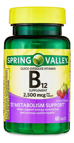 Vitamina B12 2500mcg Spring Valley 60 Comprimidos De Dissolu - Imagem 6