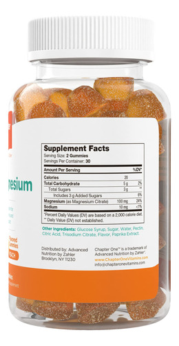 Suplemento Zahler Chapter One Gomas De Magnésio 100mg - Imagem 3
