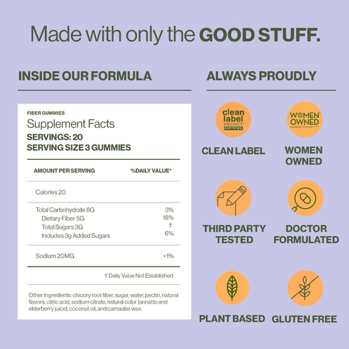 Suplemento De Fibra Hilma Prebiotic Fiber Gummies 60 Unidade - Imagem 3