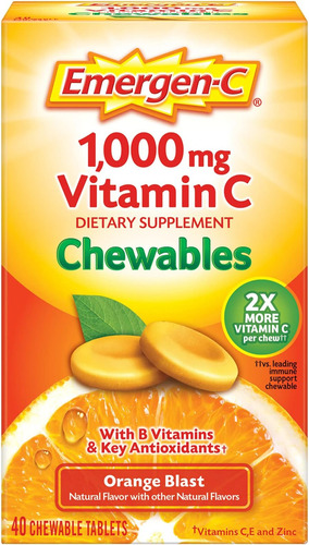 Vitamina C Emergen-c 1000 Mg Masticável 40 Comprimidos