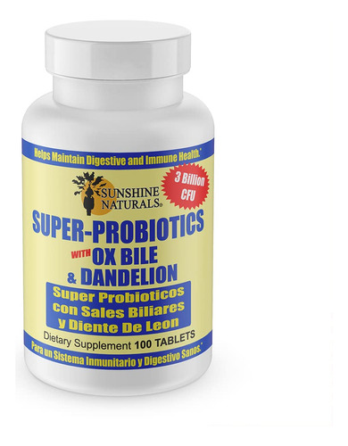 Suplemento Sunshine Naturals Super Probiotics 100 Cápsulas