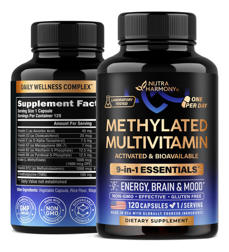 Suplemento Multivitamínico Metilado Nutraharmony 120 Cápsula