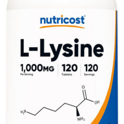 Nutricost L-lisina 1000 Mg, 120 Comprimidos - Sem Glúten, S