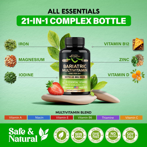 Multivitamínico Bariátrico - Suplementos De Ferro De 45 Mg - - Imagem 4