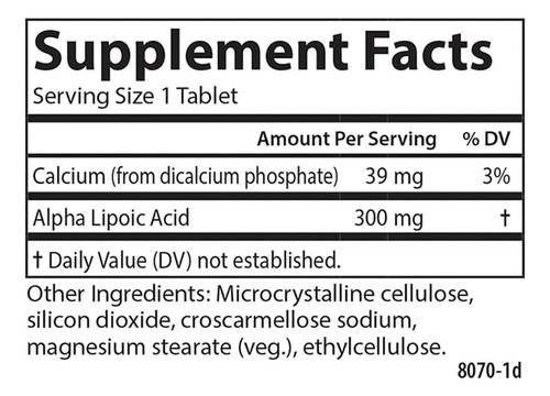 Carlson - Ácido Alfa Lipóico, 300 Mg, Produção De Energia, A - Imagem 4
