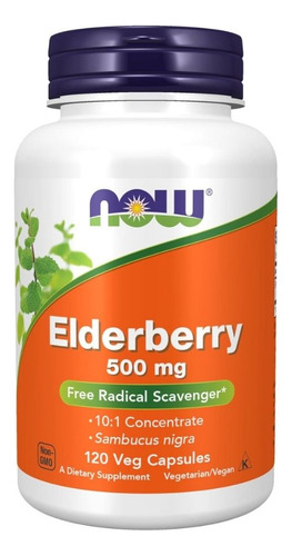 Sabugueiro 500 Mg 120 Cápsulas Vegetais Da Now Foods