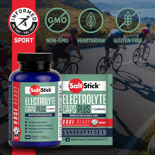 Eletrólitos Saltstick Com Cafeína - Pílulas De Sal E Eletról - Imagem 2