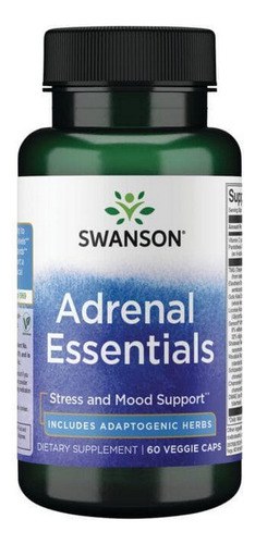 Adrenal Essentials 60 Cápsulas Vegetais Da Swanson Vitamins