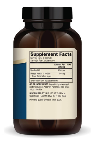 Suplemento Dietético Dr. Mercola Betaína Hcl E Pepsina 650mg - Imagem 2