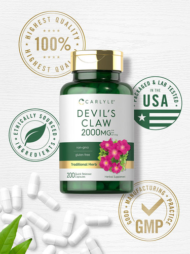 Suplemento Carlyle Devils Claw 2000 Mg 200 Cápsulas - Imagem 5