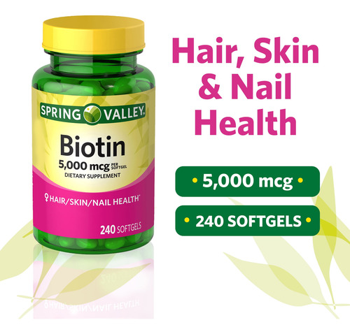Biotina 5000mcg Spring Valley 240 Cápsulas Gelatinosas - Imagem 2