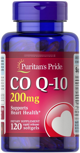 Puritans Pride Coenzima Q-sorb Co Q-10 200 Mg 120 Cápsulas Sabor Without Flavor