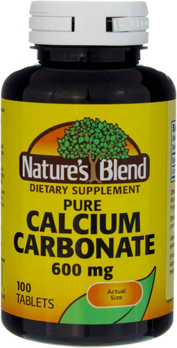 Natures Blend Carbonato De Cálcio Puro 600 Mg 100 Tabs (168