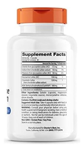 Doctors Best Glucosamine Chondroitin Msm Com Cápsulas Função - Imagem 2