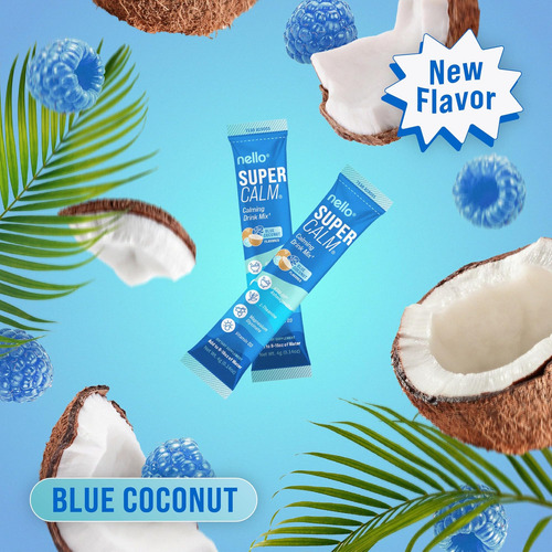 Mistura Para Bebida Em Pó Nello Supercalm, Coco Azul, L Tean - Imagem 2