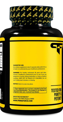 Primaforce Booster De Óxido Nítrico (2.250 Mg, 120 Cápsulas) - Imagem 3