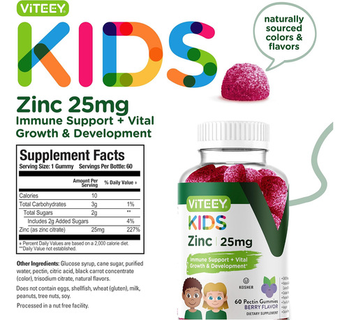 Zinco Para Gomas Infantis, 25mg - Suporte Imunológico Para C - Imagem 4