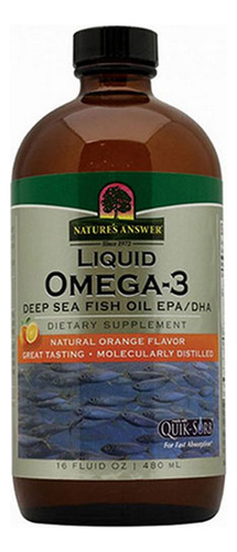 Sabor De Laranja Natural De Ômega 3 Líquido, 16 Onças Da Nat - Imagem 2