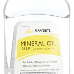 Óleo Mineral Swan 473ml Laxative Relief Dry Skin Scalp Irrit