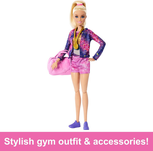 Conjunto De Ginástica Barbie Careers Com Boneca Gymnast Fash - Imagem 4