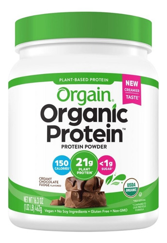Proteína Orgânica À Base De Plantas Em Pó, Chocolate Cremoso