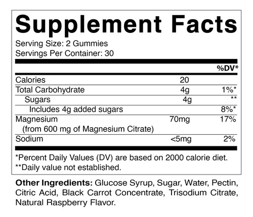 Suplemento Vitamínico De Citrato De Magnésio Gummies 600mg 6 - Imagem 2