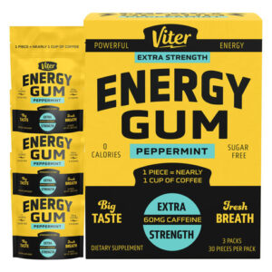 Energy Gum Viter Energy 60 Mg De Cafeína Com Sabor De Hortel