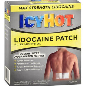 Adesivos De Alívio Da Dor Icy Hot Lidocaine Plus Menthol X5