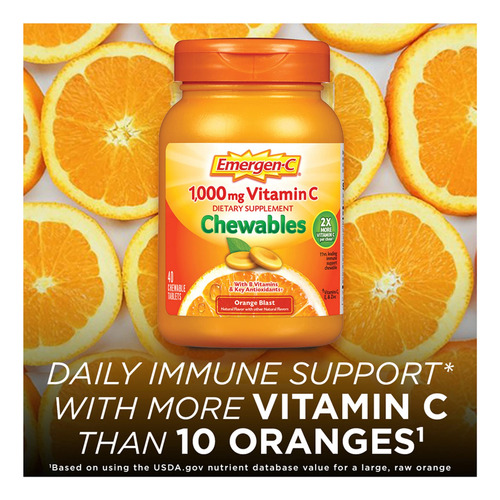Suplemento Emergen-c De Vitamina C Mastigável 1000 Mg 40 Com - Imagem 3