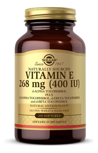 Vitamina E Solgar 400 Ui 100 Cápsulas
