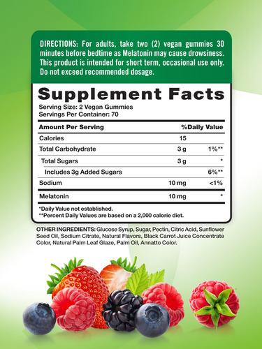 Suplemento Nature"s Truth, Gomas De Melatonina, 10 Mg, 140 U - Imagem 2
