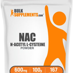 Suplemento Bulksupplements.com N-acetilcisteína 600mg 100g