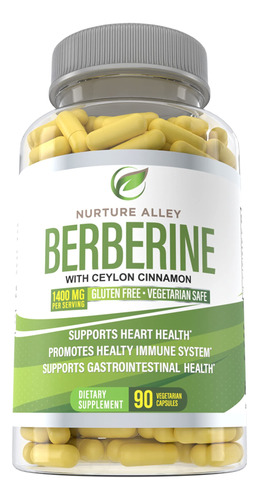Suplemento Nurture Alley Berberina Hcl 1200 Mg + Canela 200 - Imagem 2
