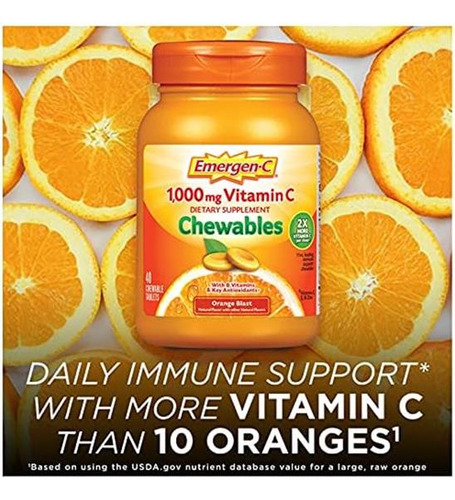 Vitamina C Emergen-c 1000 Mg Masticável 40 Comprimidos - Imagem 3
