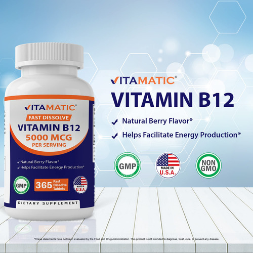 Suplemento Vitamínico De Vitamina B12 5000mcg De Dissolução - Imagem 3