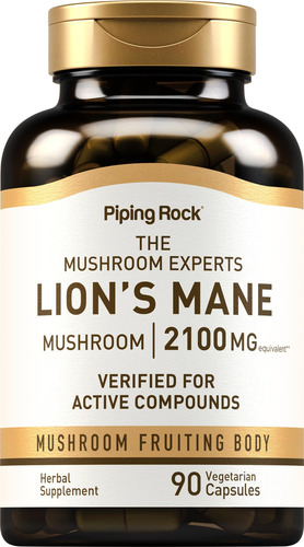 Cápsulas De Suplemento Piping Rock Lions Mane 2100 Mg 90 Uni