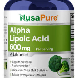Suplemento De Ácido Alfa Lipóico Nusapure 600 Mg 180 Cápsula