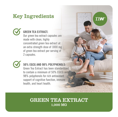 Suplemento De Extrato De Chá Verde Naturewise 1000mg 120 Cáp - Imagem 2