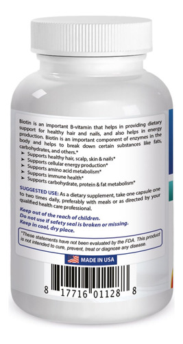 Best Naturals Potência Máxima Biotina 10.000 Mcg Para Fórmul - Imagem 2