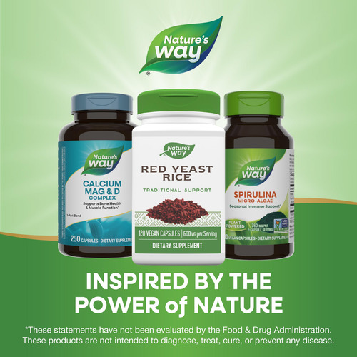 Suplemento Nature"s Way Red Yeast Rice 120 Cápsulas Veganas - Imagem 6