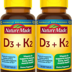 Suplemento Natural De Vitamina D3 K2 5000iu 30 Cápsulas Gela