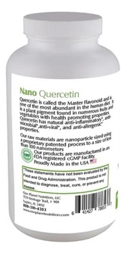 One Planet Nutrition Nano Quercetin 250 Mg - Suplemento Nano - Imagem 3