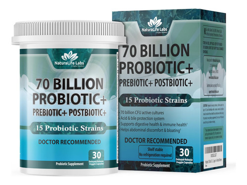 Probióticos 70 Bilhões De Ufc " 15 Cepas Probióticas + Prebi