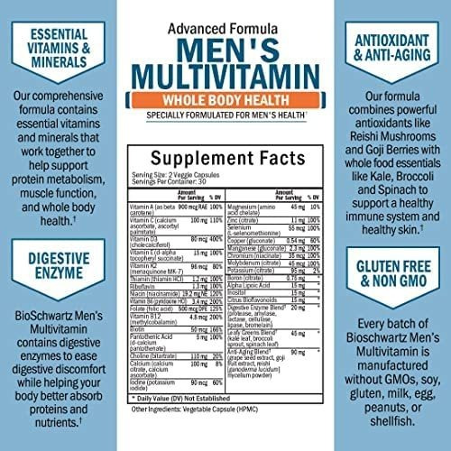 Vitamina B-12/ Multivitamínico Masculino / 60 Cápsulas - Imagem 2