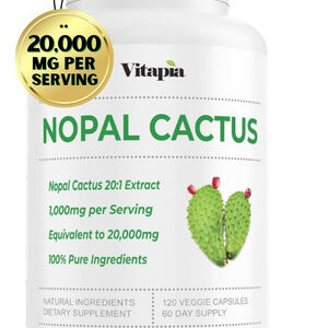 Suplemento De Extrato De Cacto Vitapia Nopal 20.000 Mg 120 C