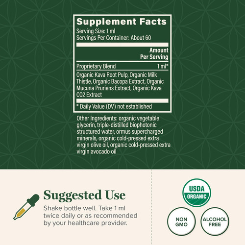 Suplemento Global Healing Organic Kava Calm 60ml - Imagem 2
