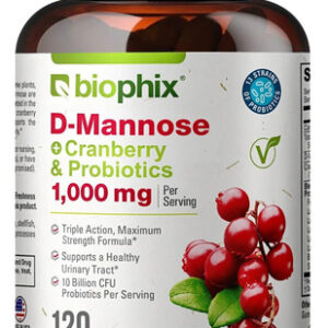 Suplemento Biophix D-mannose 1000 Mg Em Cápsulas Com Cranber